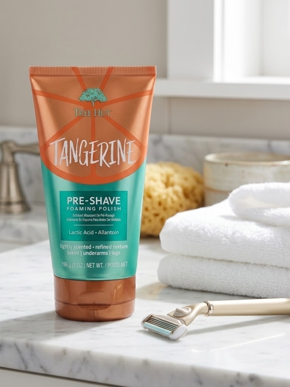 Tree Hut Pre-Shave Foaming Polish - Tangerine, 7 oz (New)